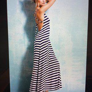 Victoria's Secret Jersey Midi Dress Blue and white stripe Medium